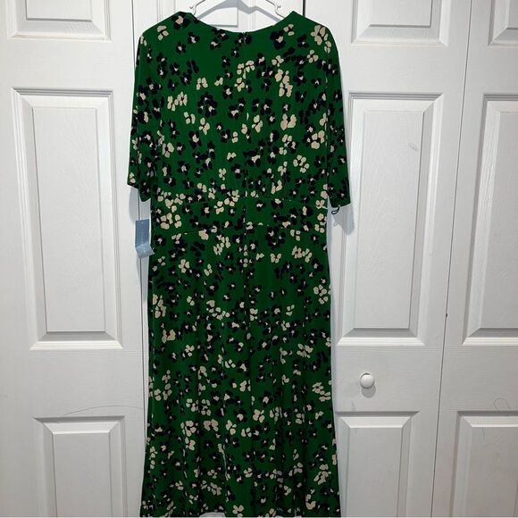 NWT LONDON TIMES Plus Size Elbow Sleeve Midi Dress women’s size 16 - Picture 8 of 9